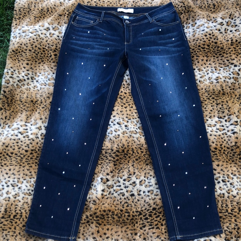 Elegant Dark Blue Straight Leg Jeans